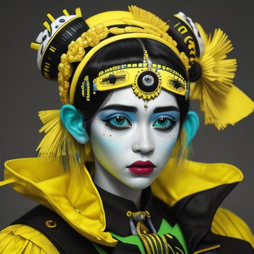 Detailed 3D Render in Black, White and Colors