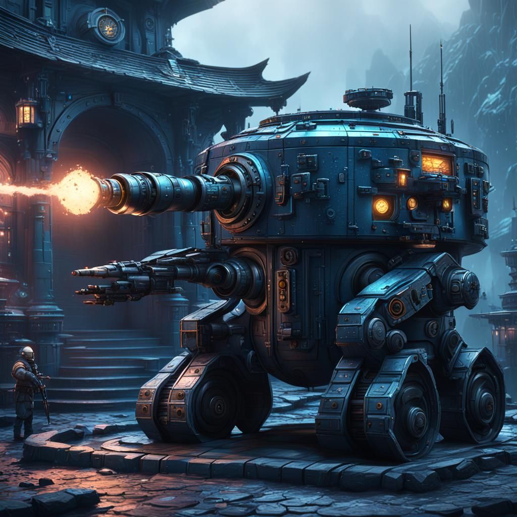 Automated Sentry Turret Concept Art in Unreal Engine