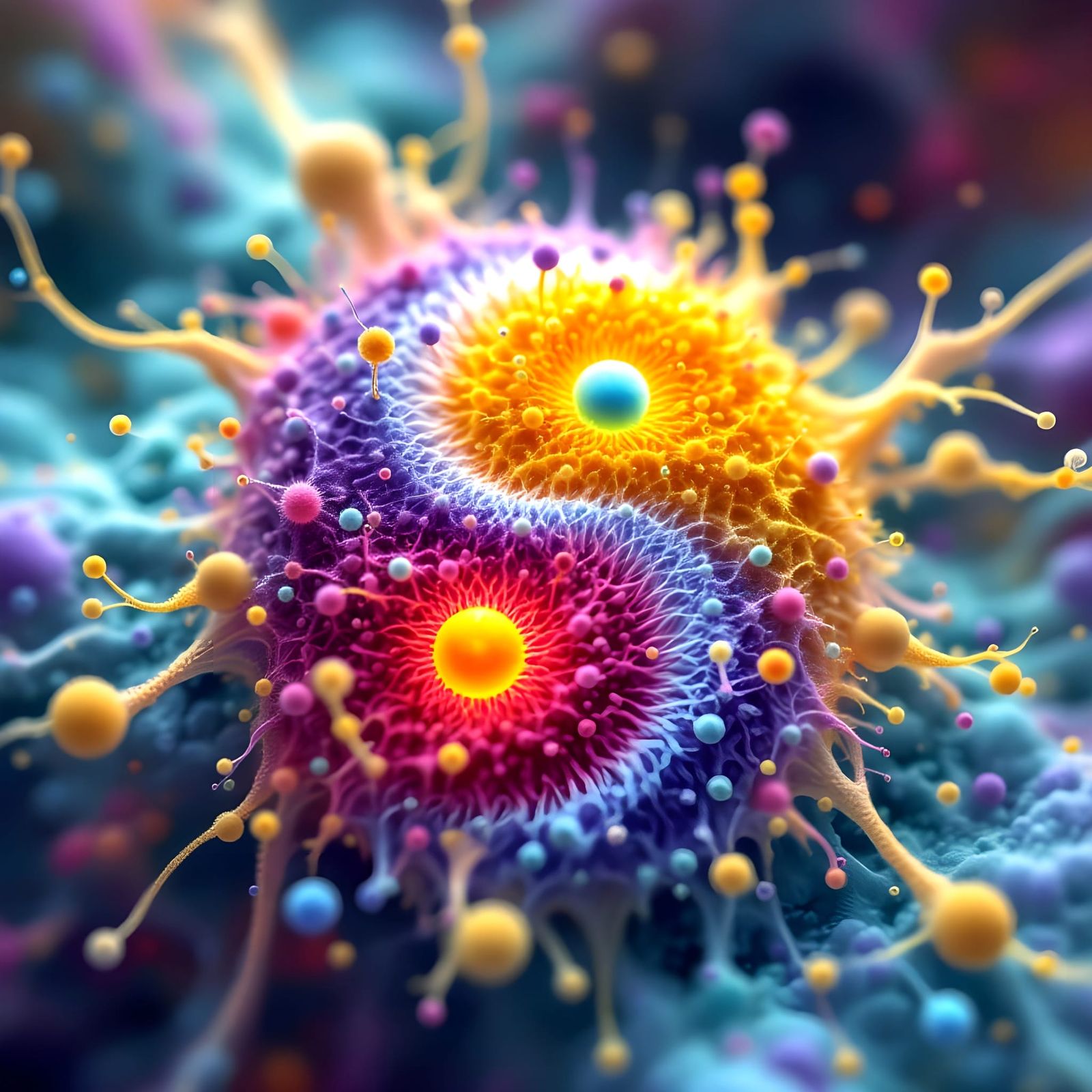 Surreal Quantum Phenomenon in Neon Pastel Colors