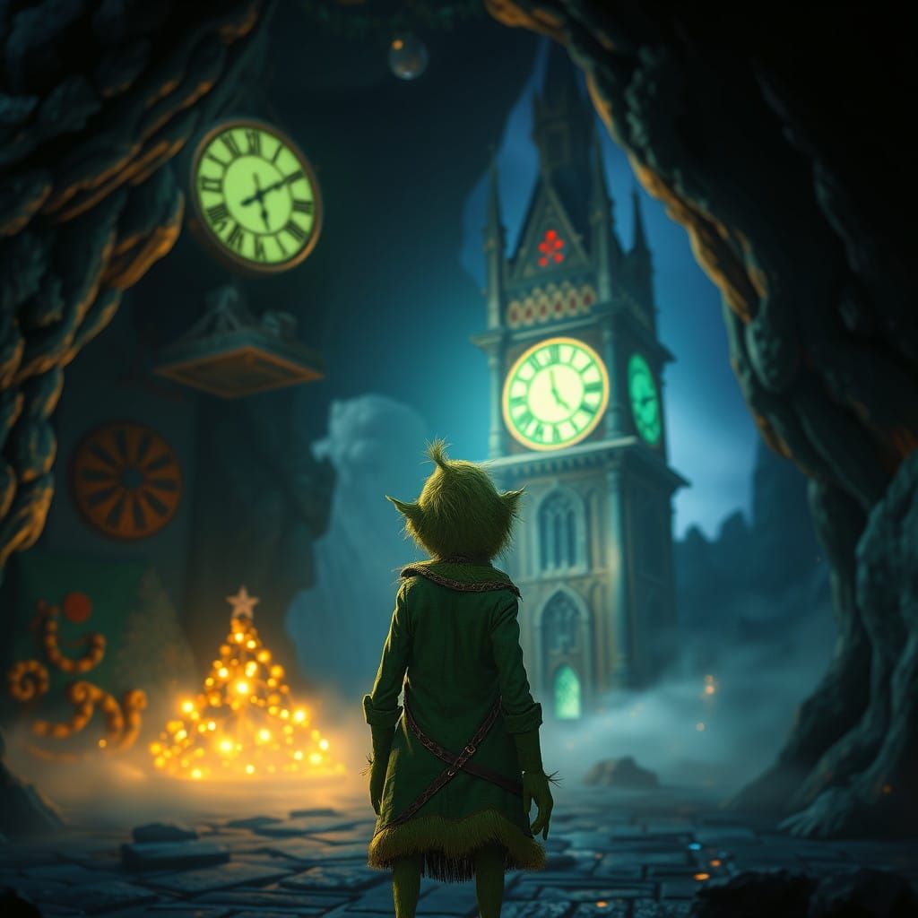 The Grinch Waits in Enchanted Twilight