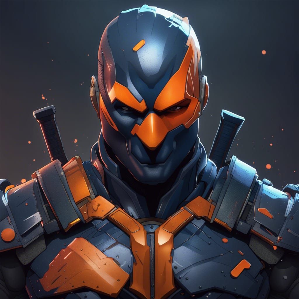 Deathstroke Portrait in Hyperdetailed Style