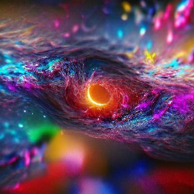 Psychedelic Light Behind a Black Hole in 3D