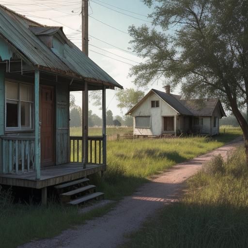 Abandoned Bungalow in Retro Kodachrome Style
