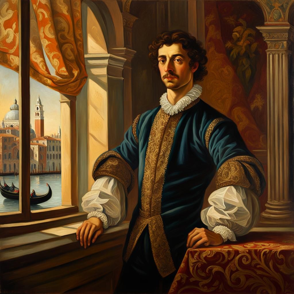 Italian Merchant in Venice, Baroque Portrait