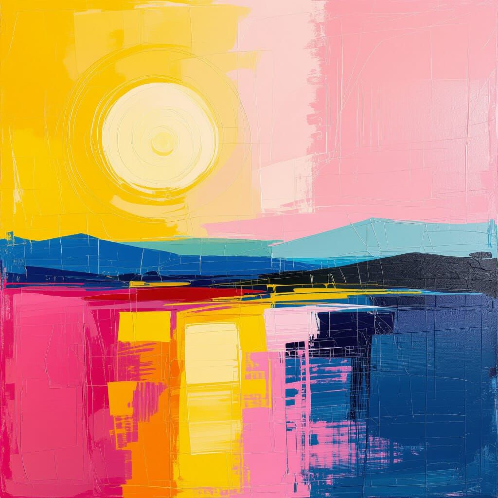 Galactic Yellow and Pink Abstract Texture