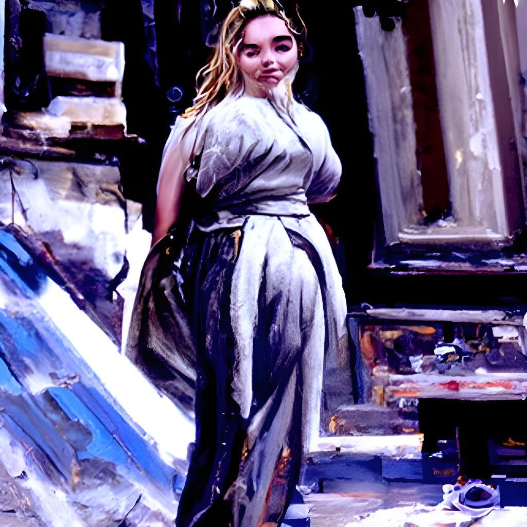 Florence Pugh Portrait in Oil Painting Style