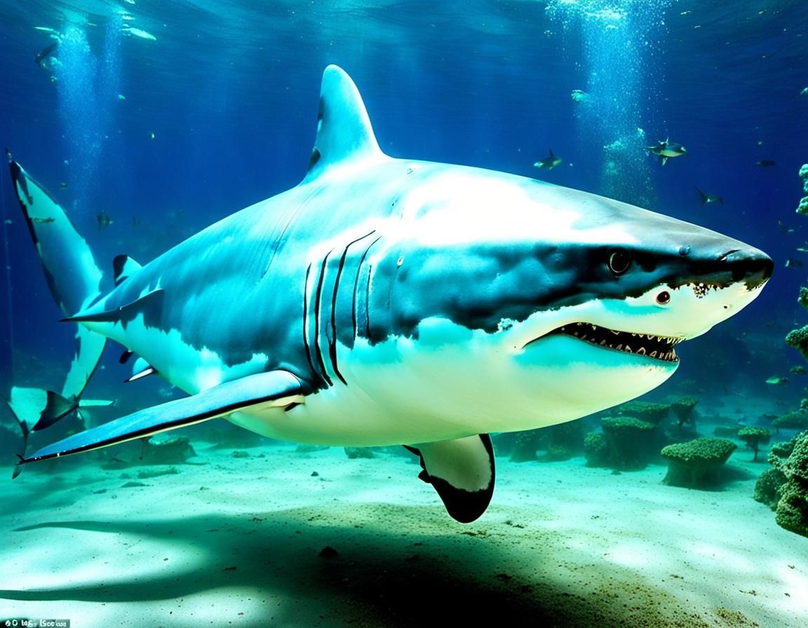 Surreal Shark: Optical Projection in Volcanic Jungle