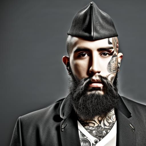 Elegant Young Mobster with Tattoos in HDR