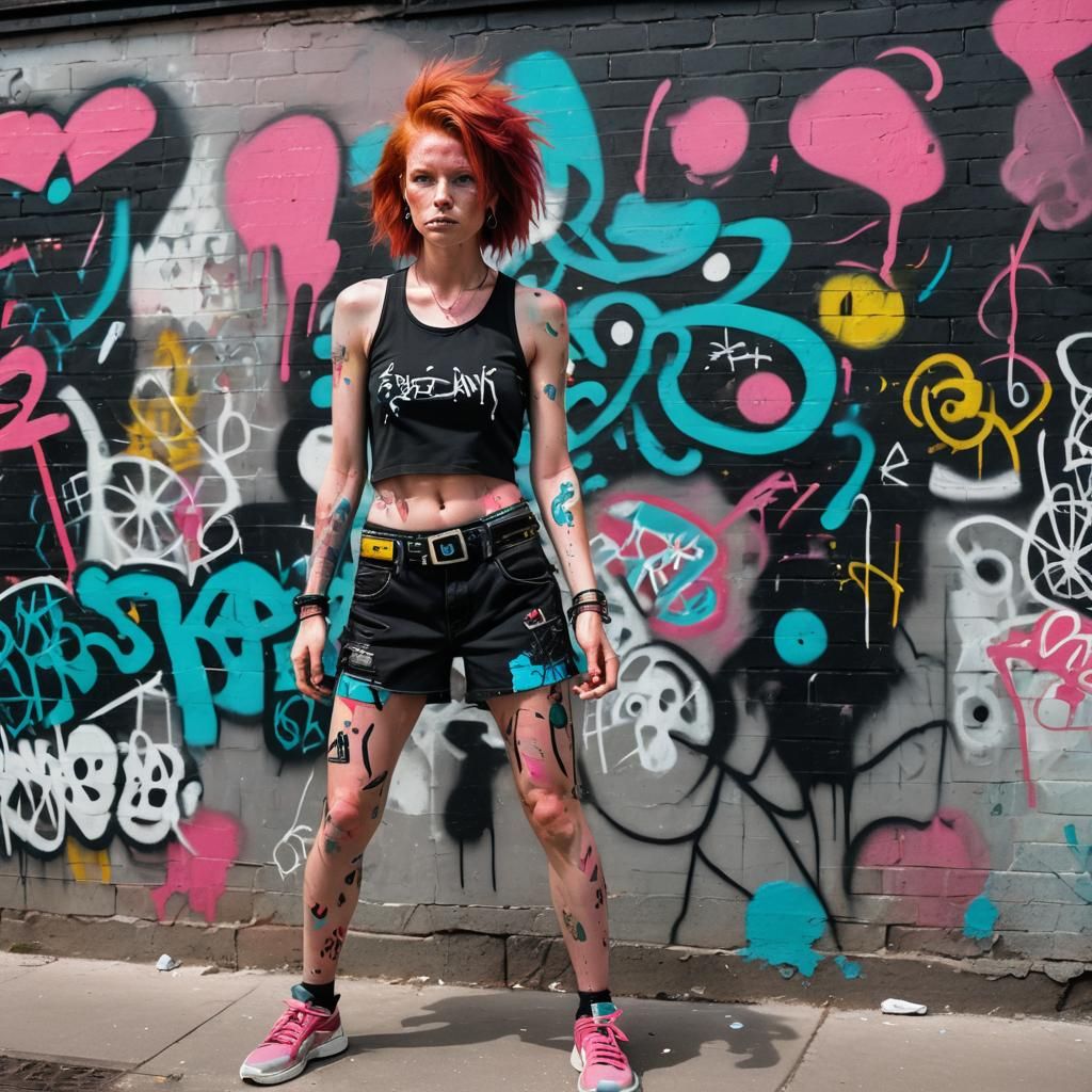 Vibrant Street Art of Confident Woman