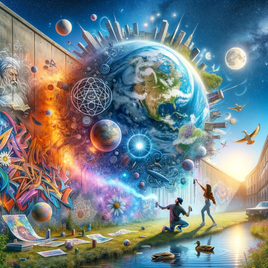 Vibrant Street Art Mural Celebrating Love and Diversity