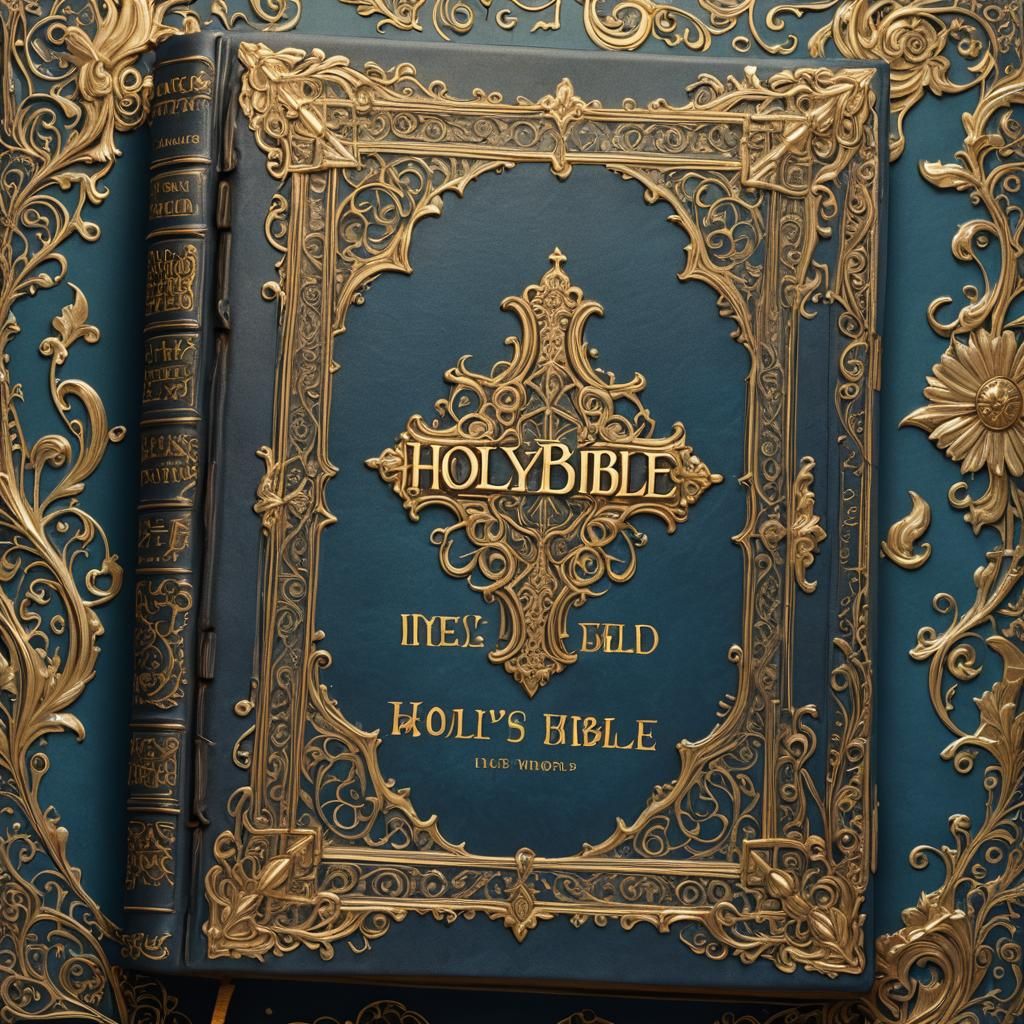 The Holy Bible Concept Art in Gold and Blue