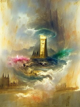 Surreal Wizard's Tower in Romantic Style