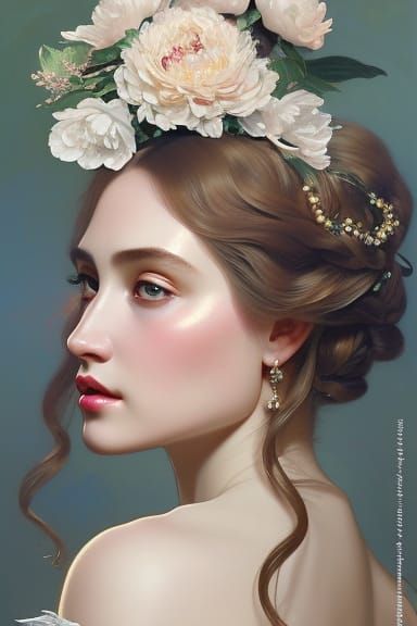 Goddess of Summer Portrait in Hyperdetailed Style