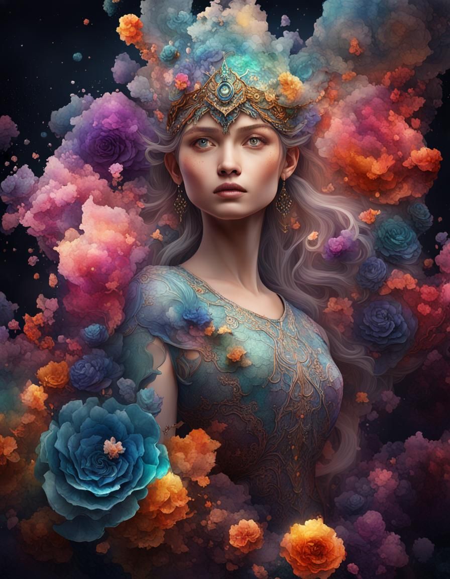 Fantastical Matte Painting in Watercolor and Alcohol Inks