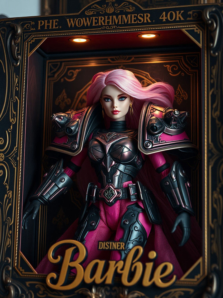Barbie as Warhammer 40k Space Marine in Box