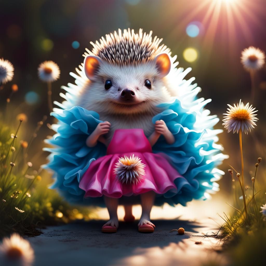 Hedgehog in Tutu: Colorful Graffiti Art