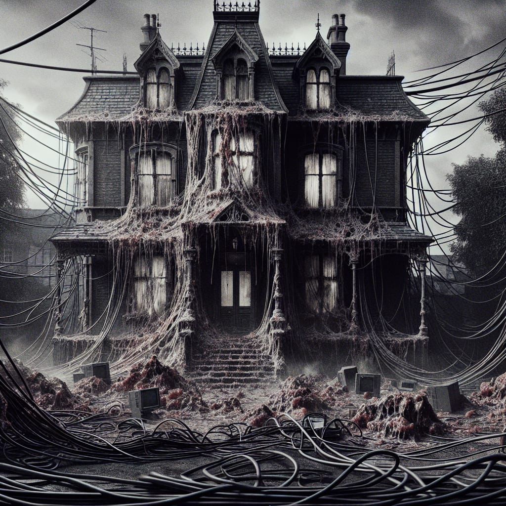 Eerie Victorian House: Eldritch Horror in Surreal Style