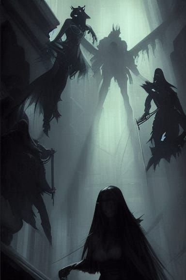 Dark Stalkers in Fantasy Illustration Style