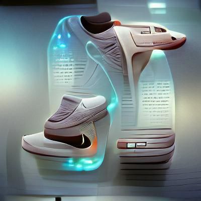 Futuristic Nike Sneakers in Neon Cyberpunk Style