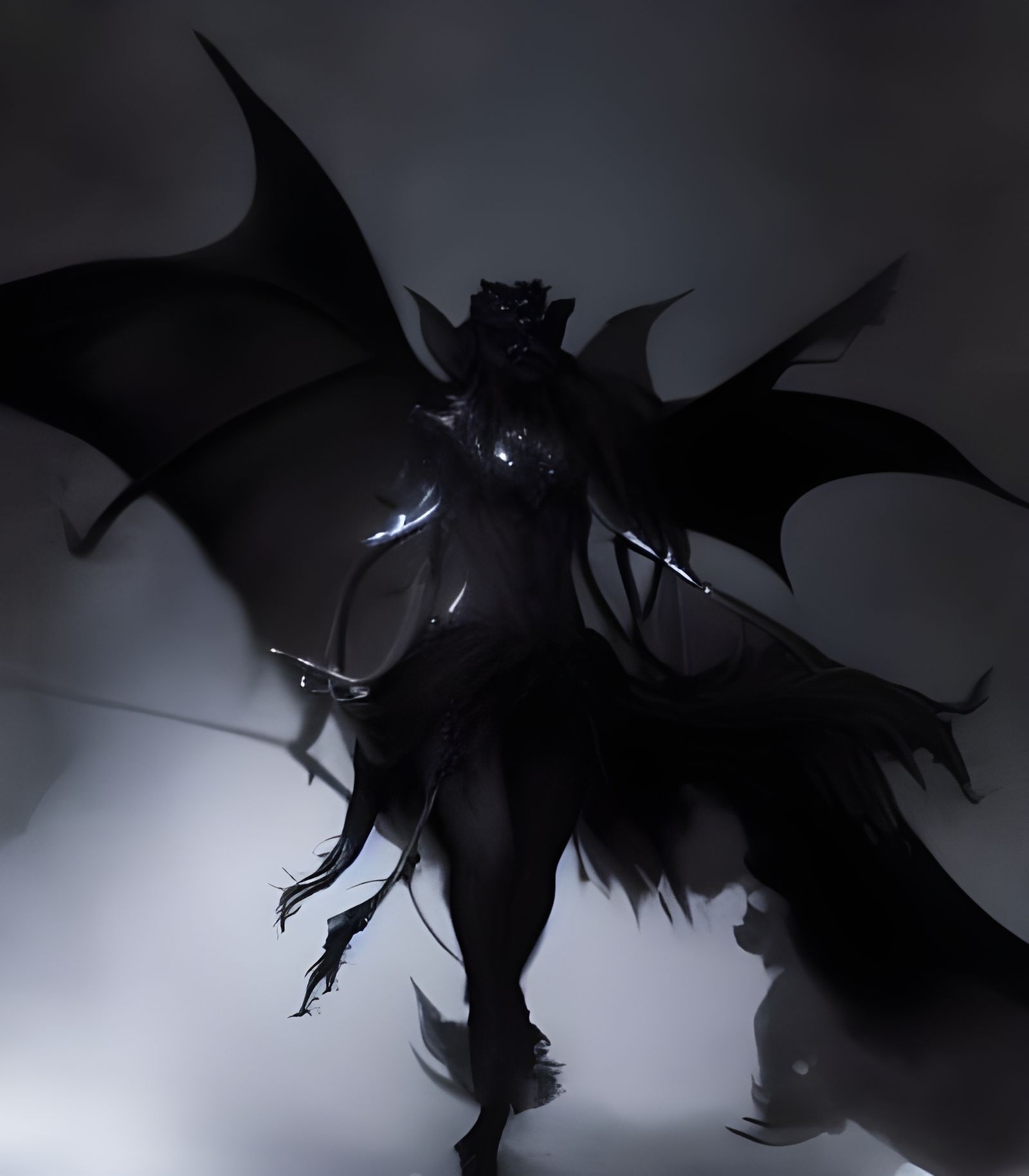 Dragon Masked Demon Woman in Dark Fantasy Style