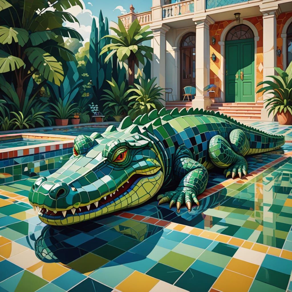 cubist crocodile