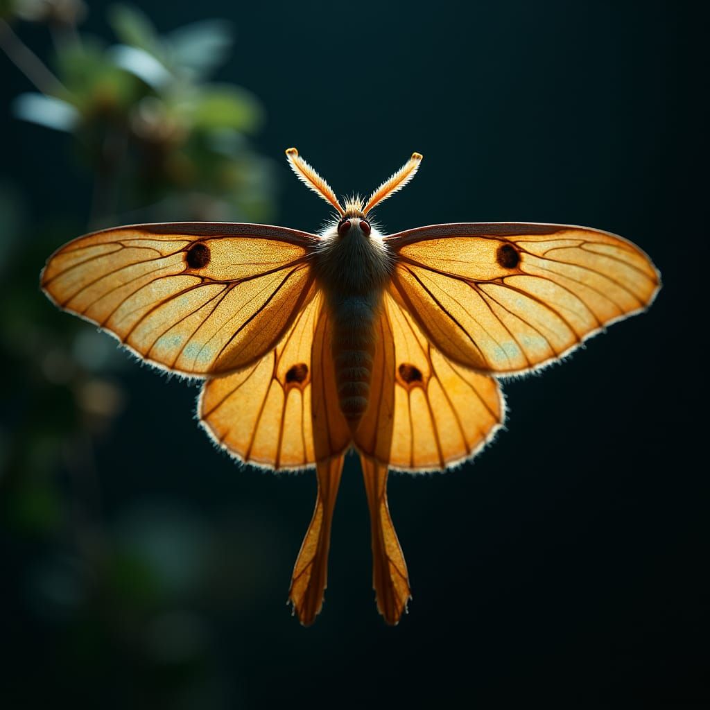 Majestic Night Moth in Cinematic Lighting