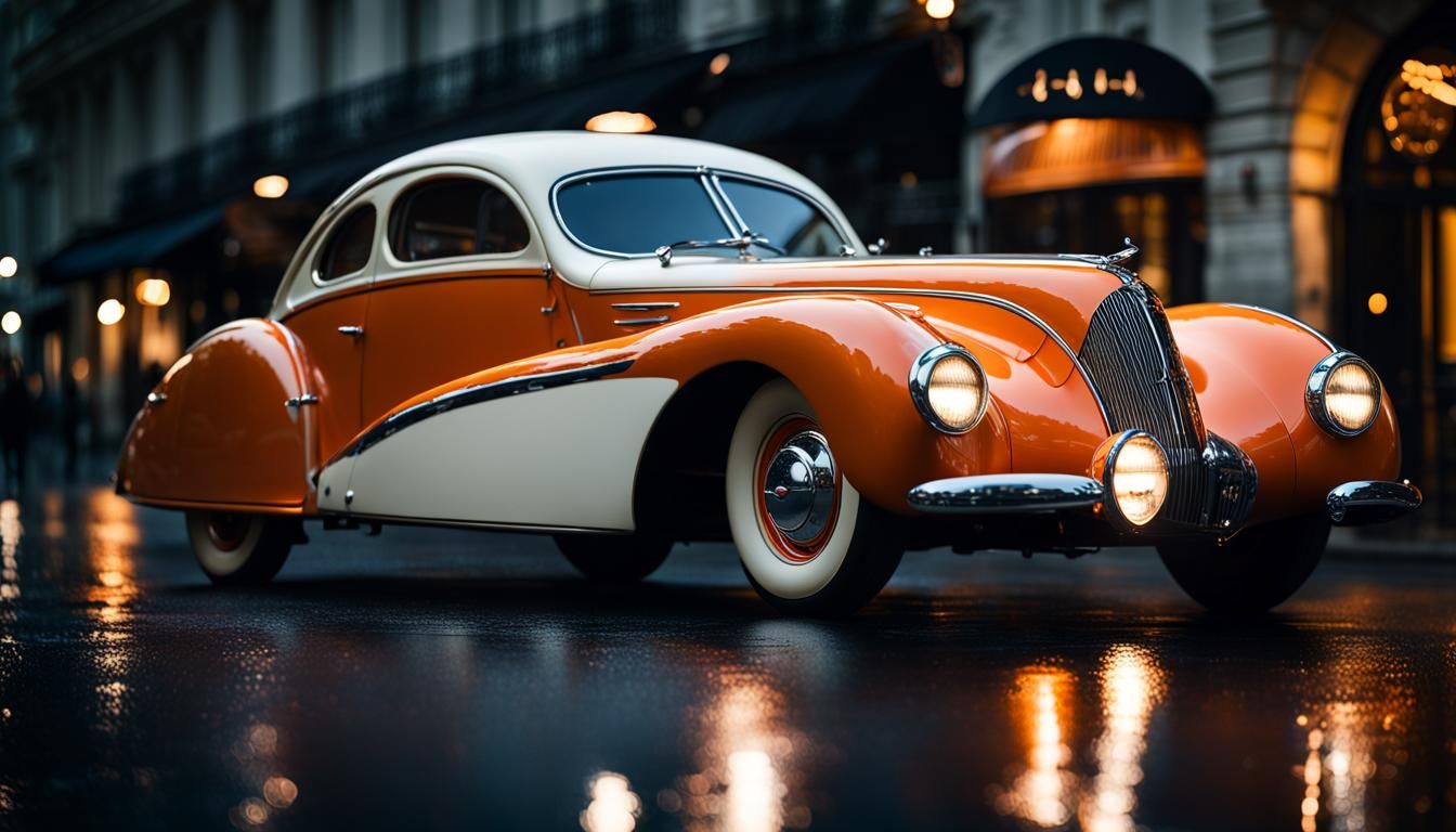 1939 French Luxury Car in Art Deco Style