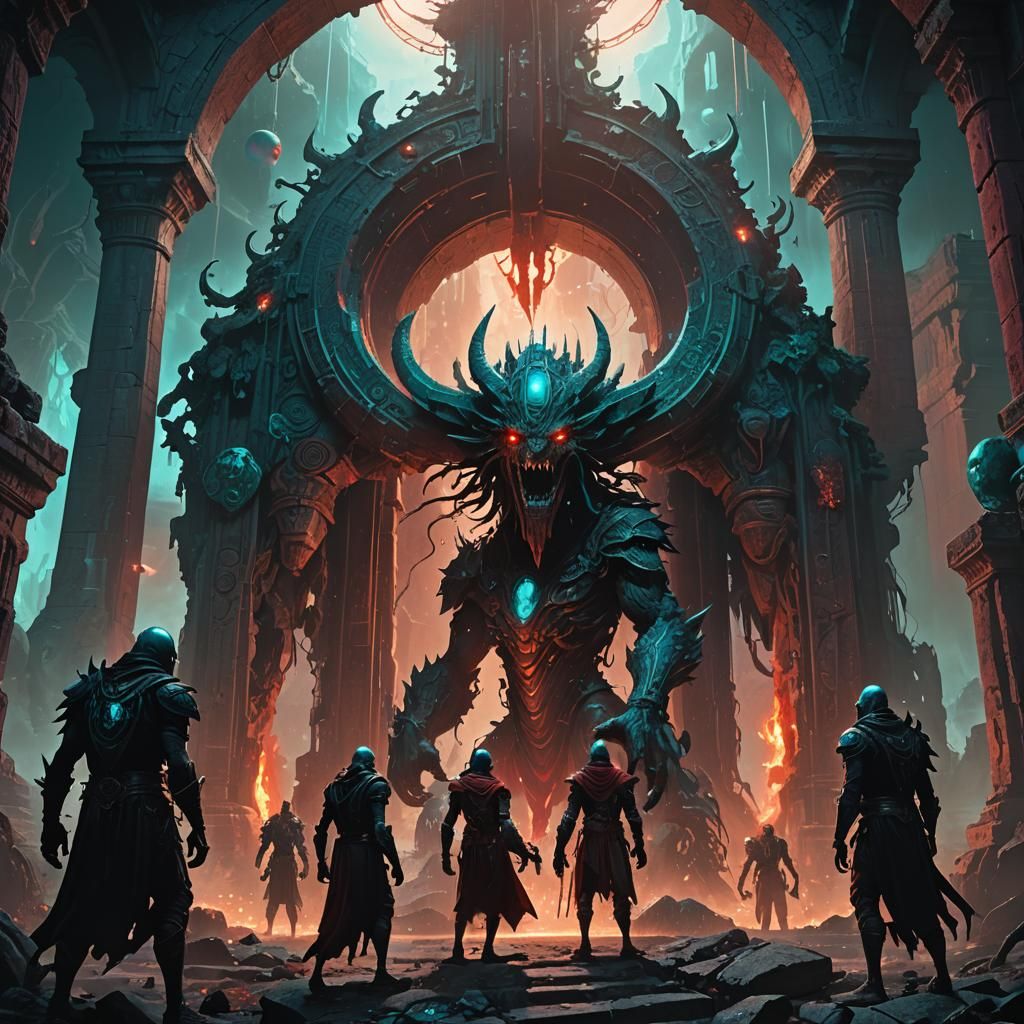 Mystical Portal in Dark Fantasy Netherworld