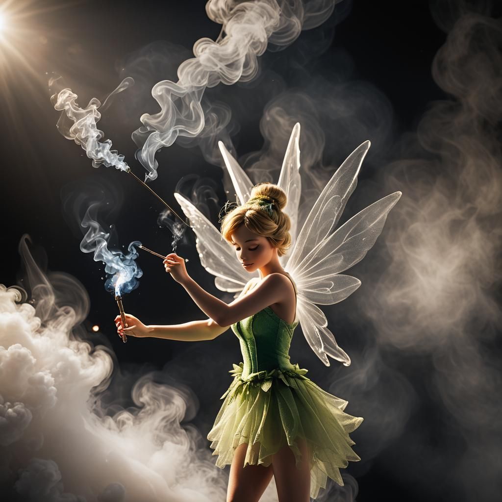 Smoke Fairy Arising from Burning Match