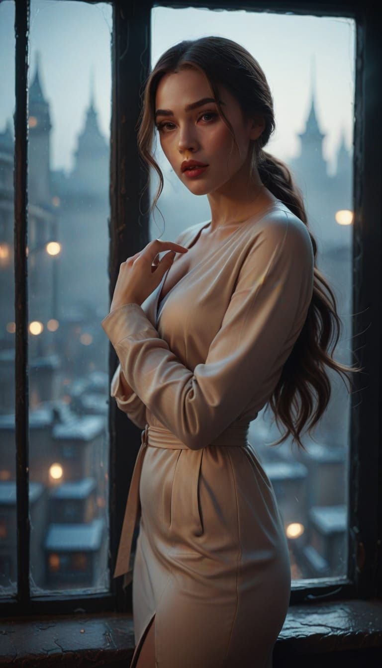 Woman Blowing a Kiss in Cinematic Portrait