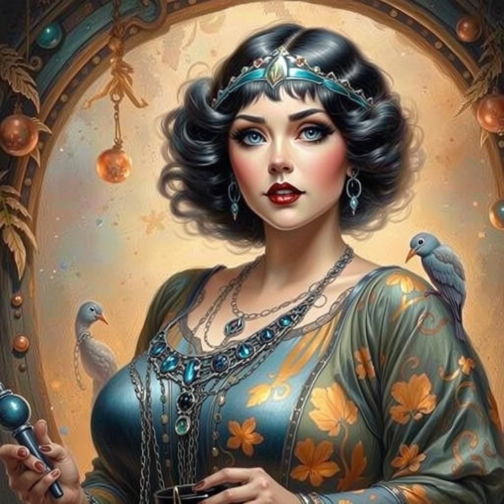 1920s Flapper in Speakeasy, Digital Art