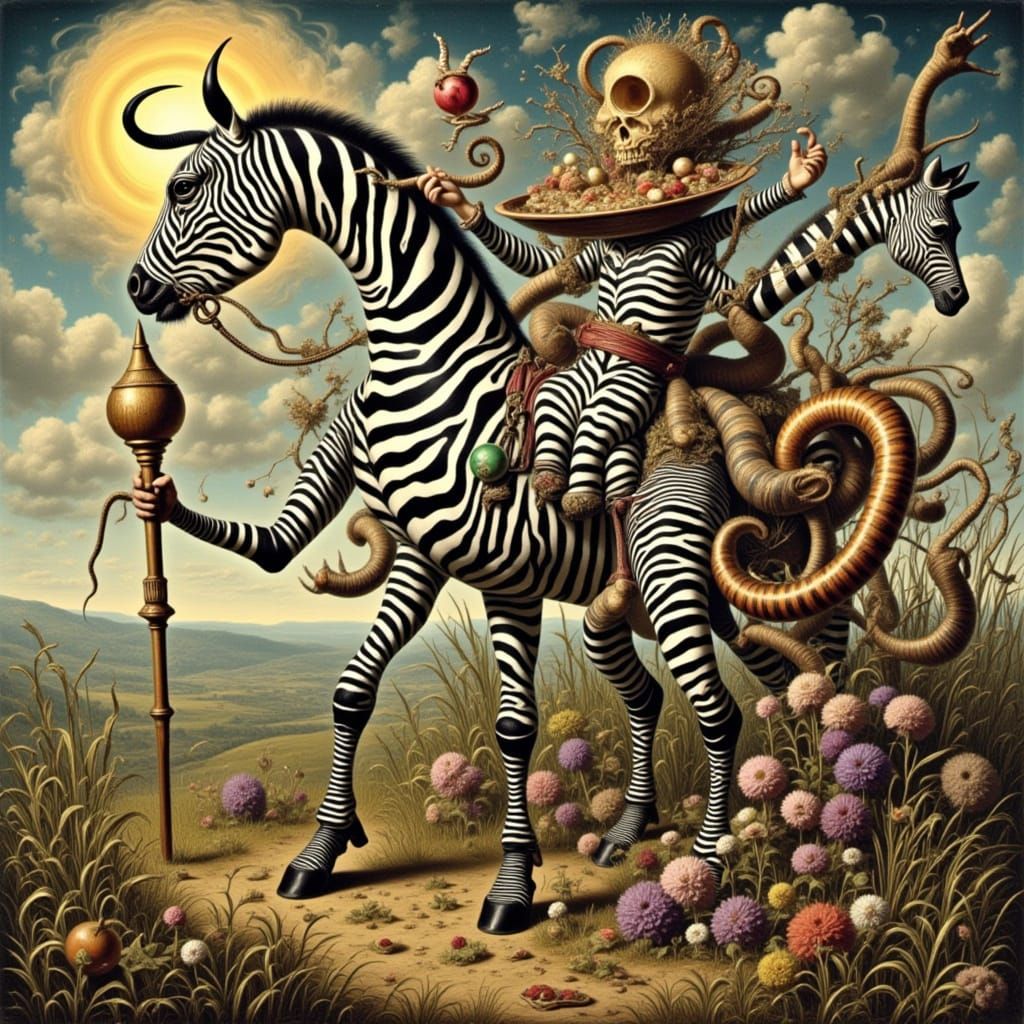 Cyberpunk Zebra with Sratoscuro Lighting