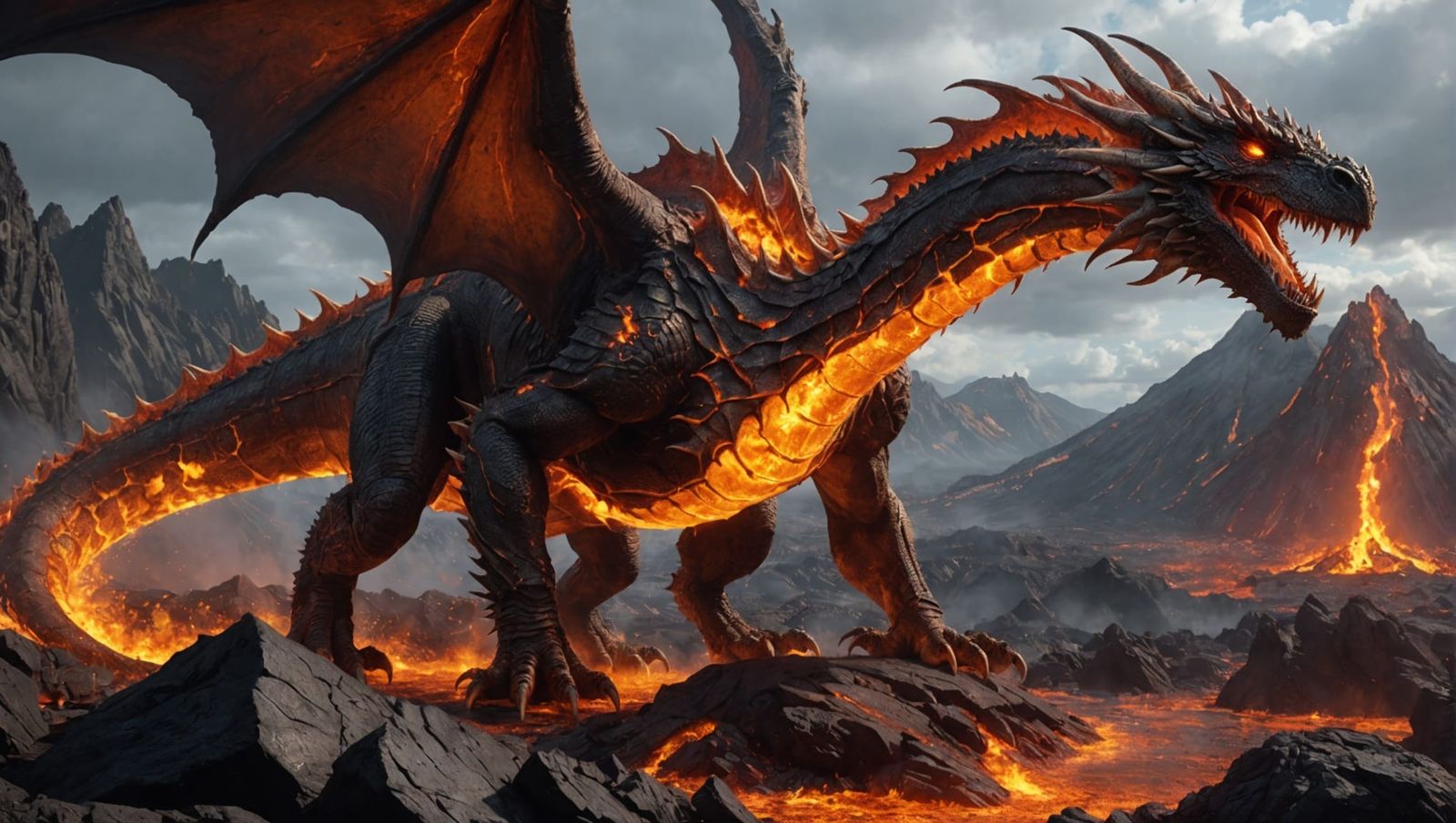 Fiery Magma Dragon in Volcano Core