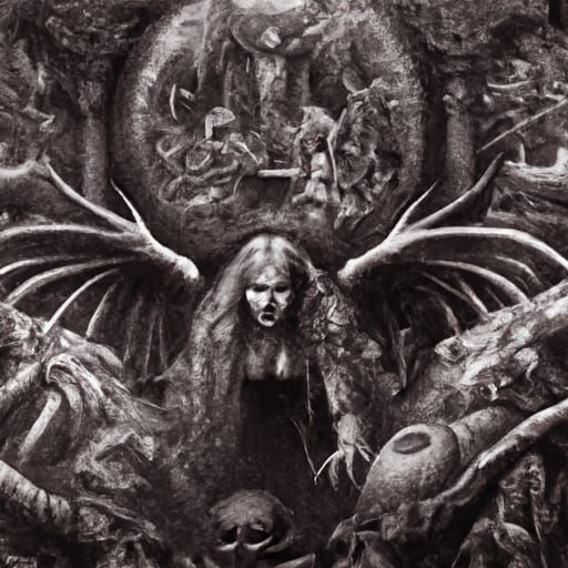 Lilith's Sinister Birth: A Dark Fantasy Illustration