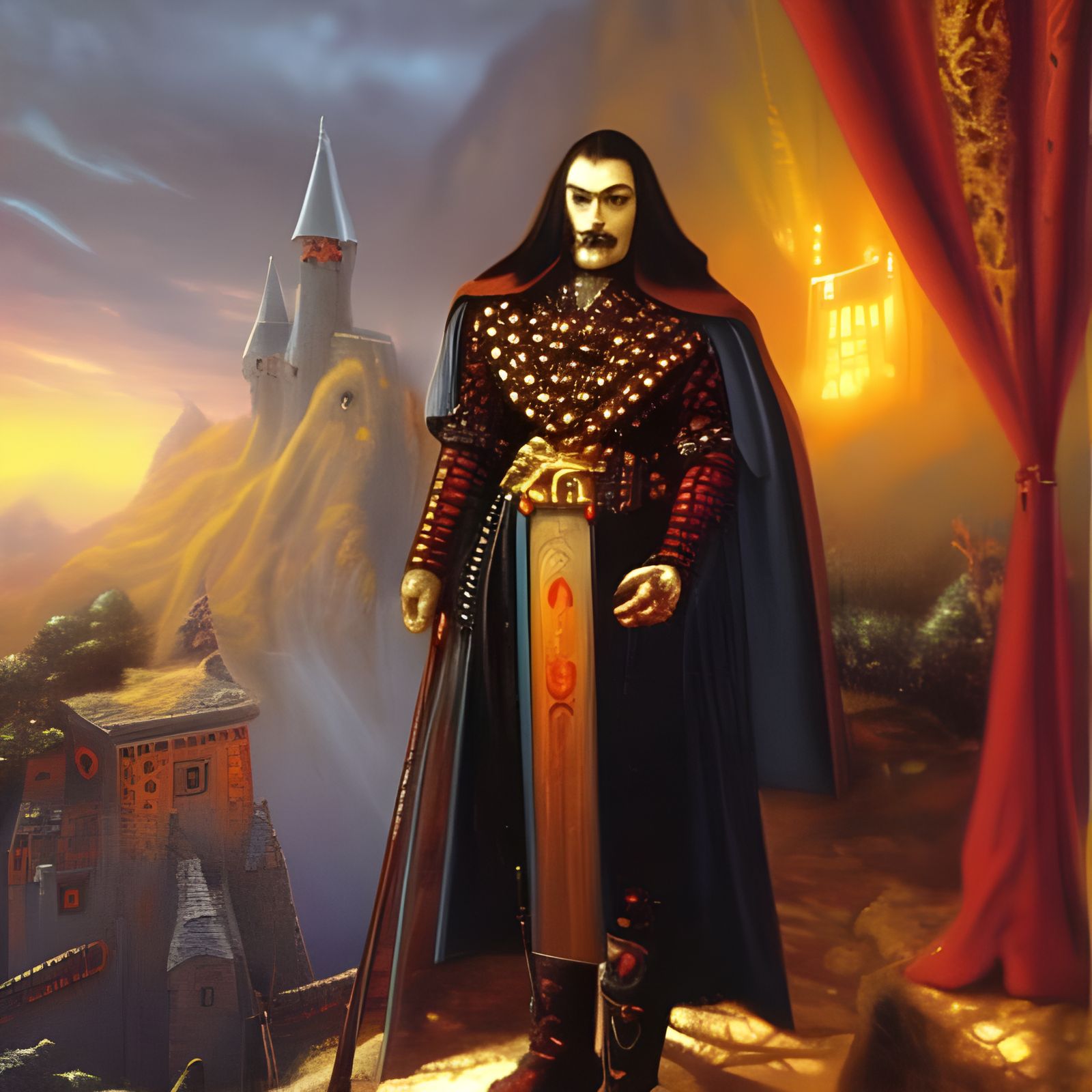 Vlad the Impaler in Armor, Fantasy Art