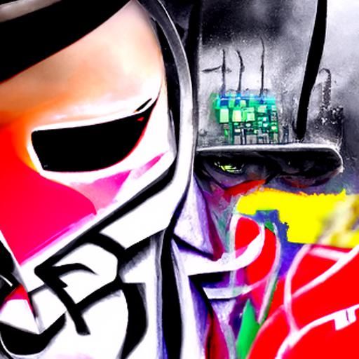 Cyber City Gangster in Graffiti Splash Art Style