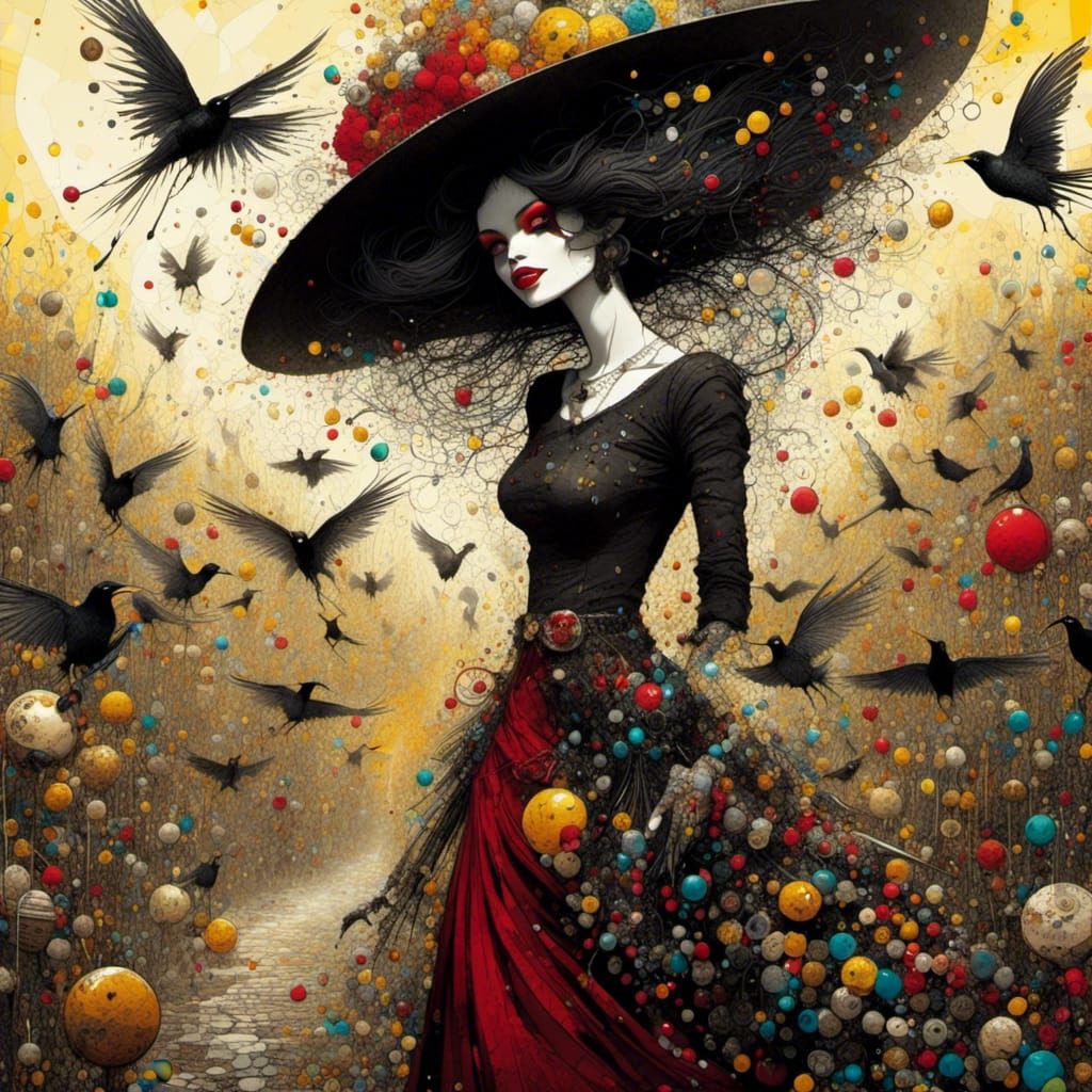 Cyclical Artwork in Ralph Steadman Style