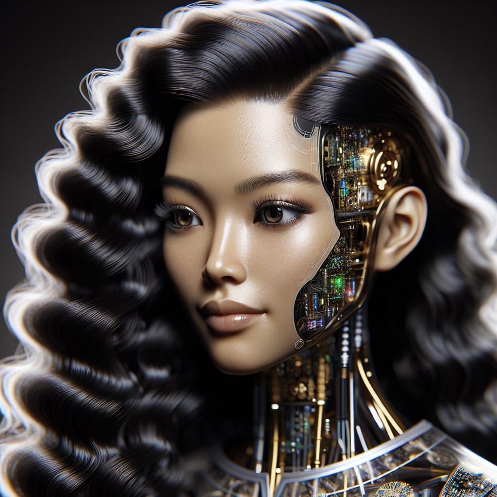 Elegant Android Chatbot with South Asian Features