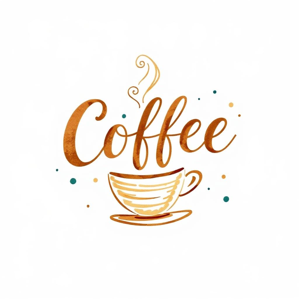 fancy niche independent coffee shop logo in splattered ink