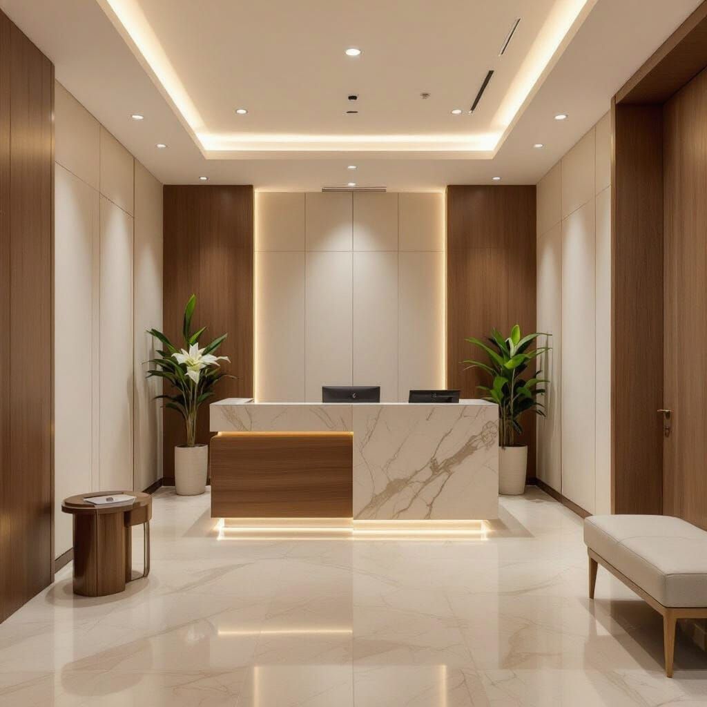 Elegant Physical Therapy Clinic Reception in Minimalist Styl...