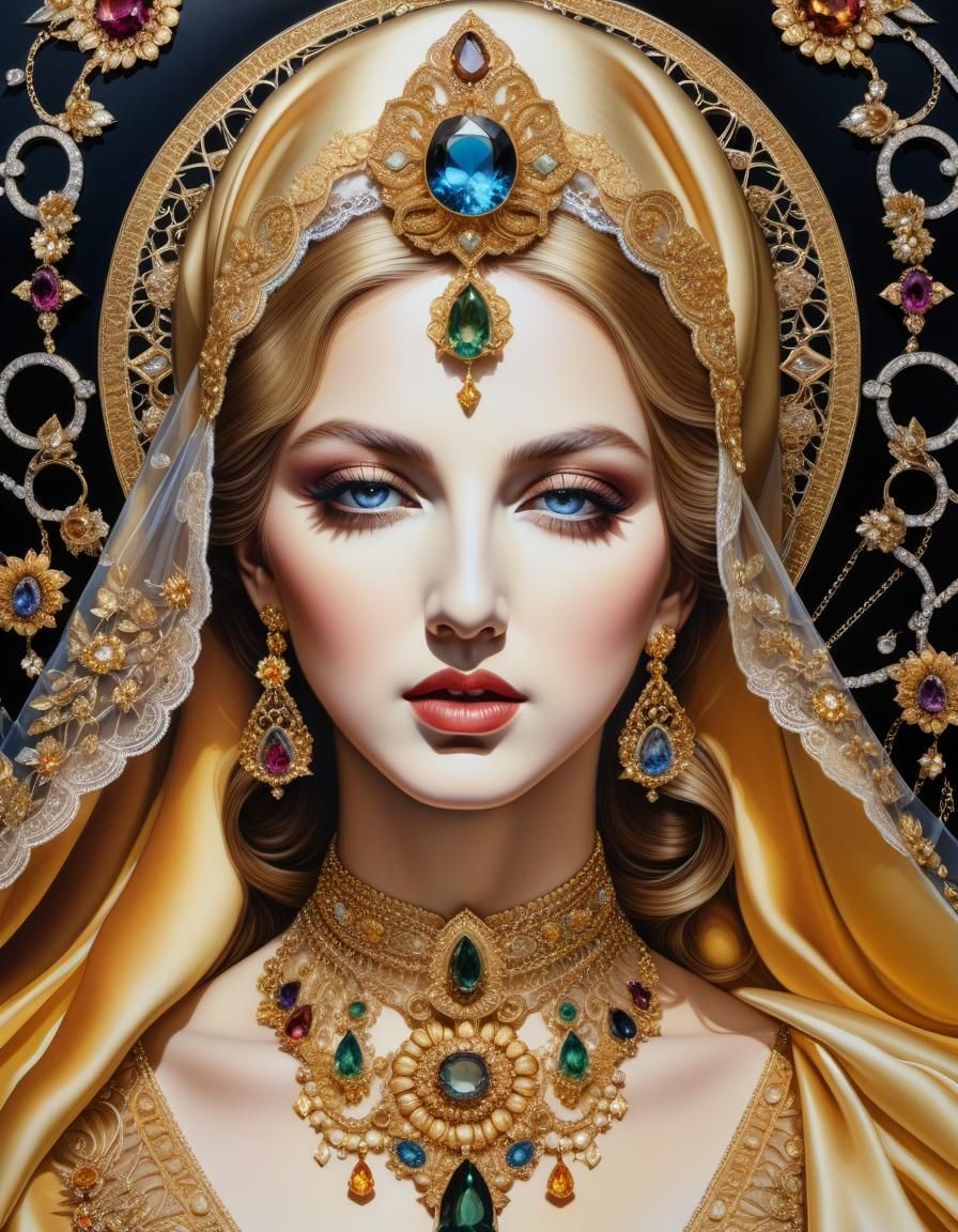 Lady Madonna Mixed Media Portrait in HDR