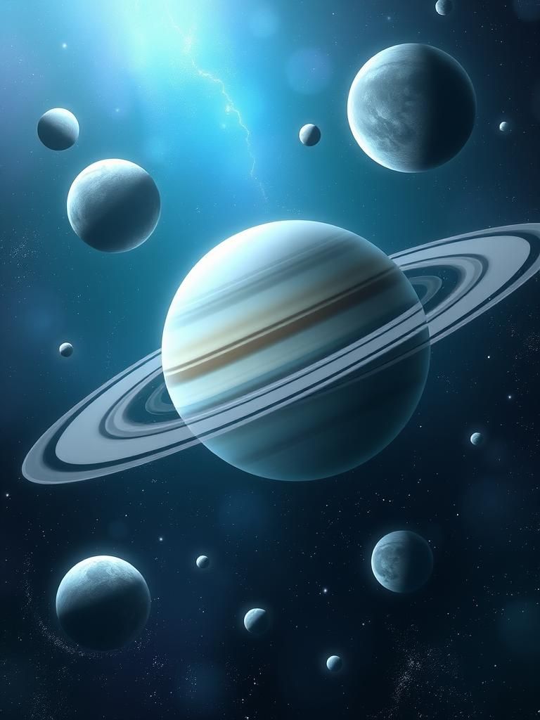 Saturn's Moons in a Cosmic Dance of Light