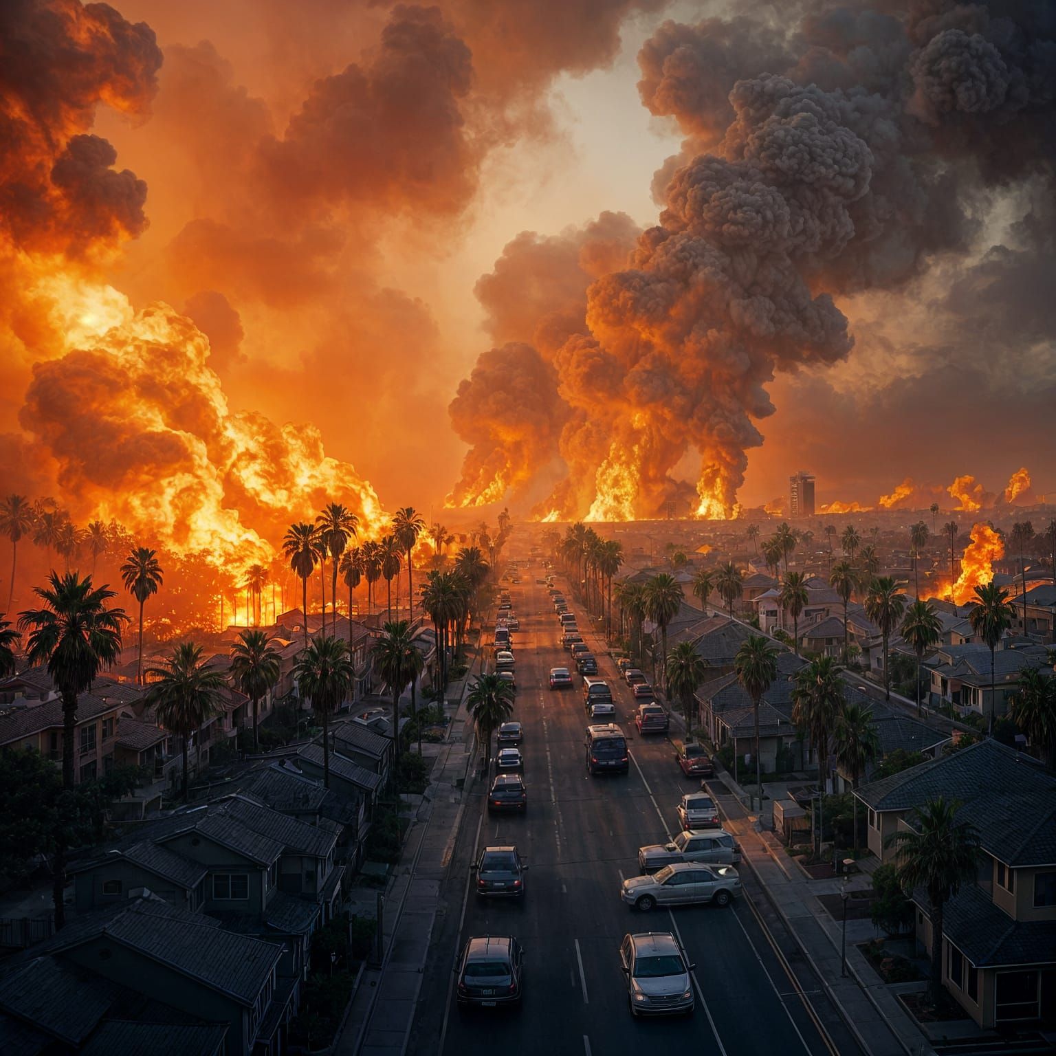 Los Angeles Inferno in Vibrant Splendor