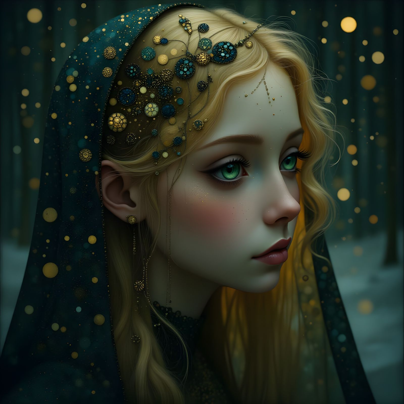 Norse Goddess of Fertility in Dreamlike Fantasy Portrait
