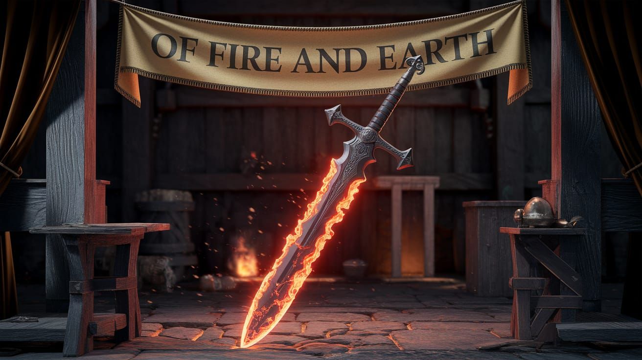 Dark Fantasy Claymore in Lava Blade Style