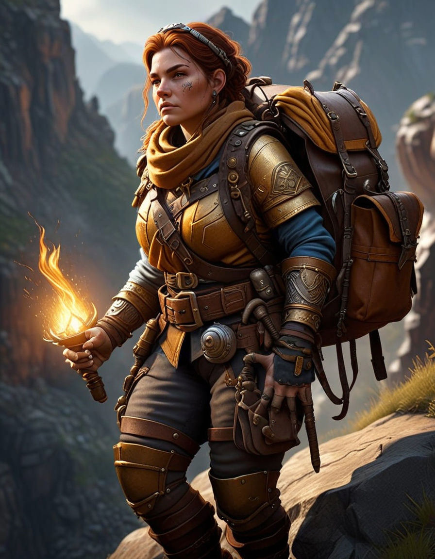 Dwarf Prospector Concept Art in High Fantasy Style