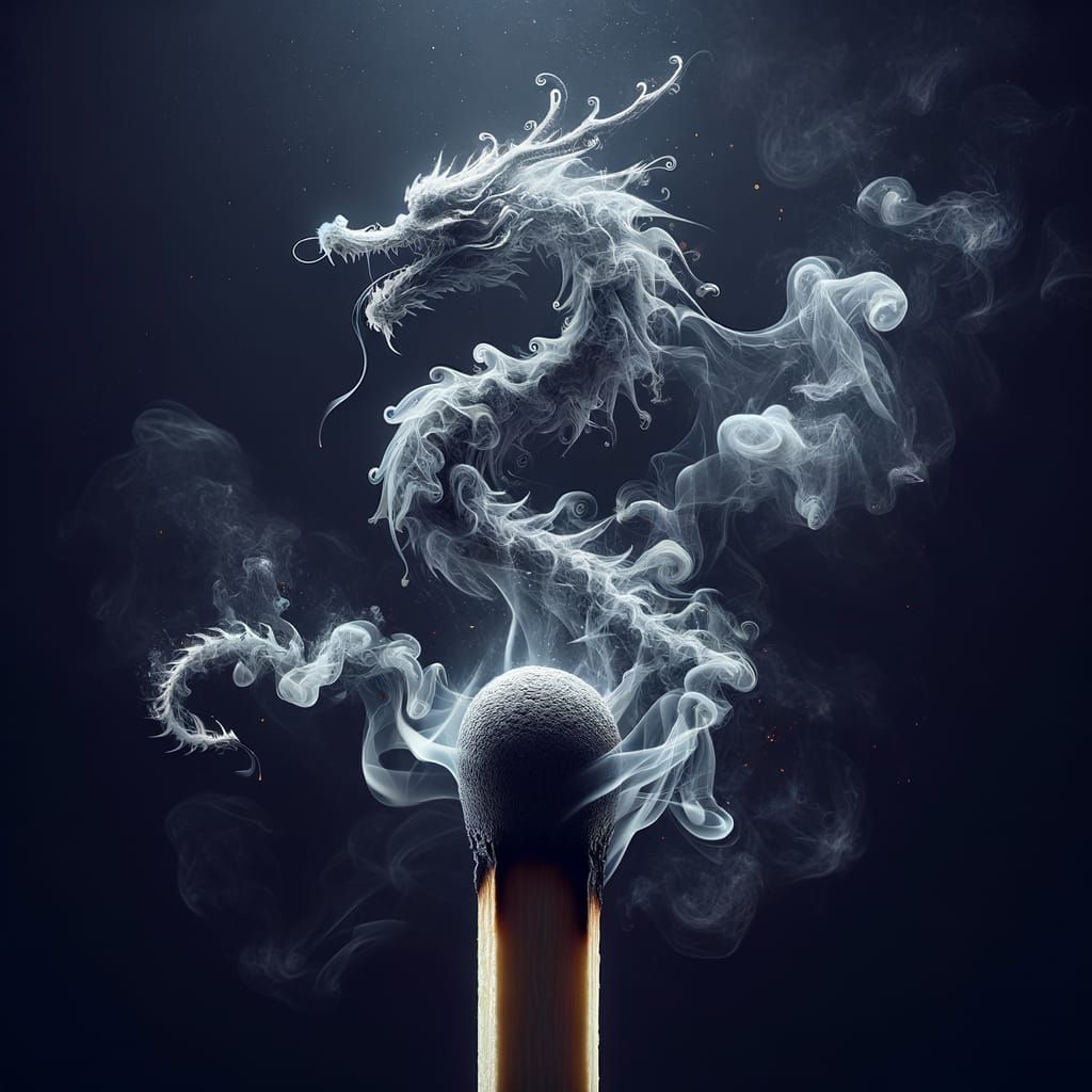 Dragon Emerges from Burnt Match in Concept Art