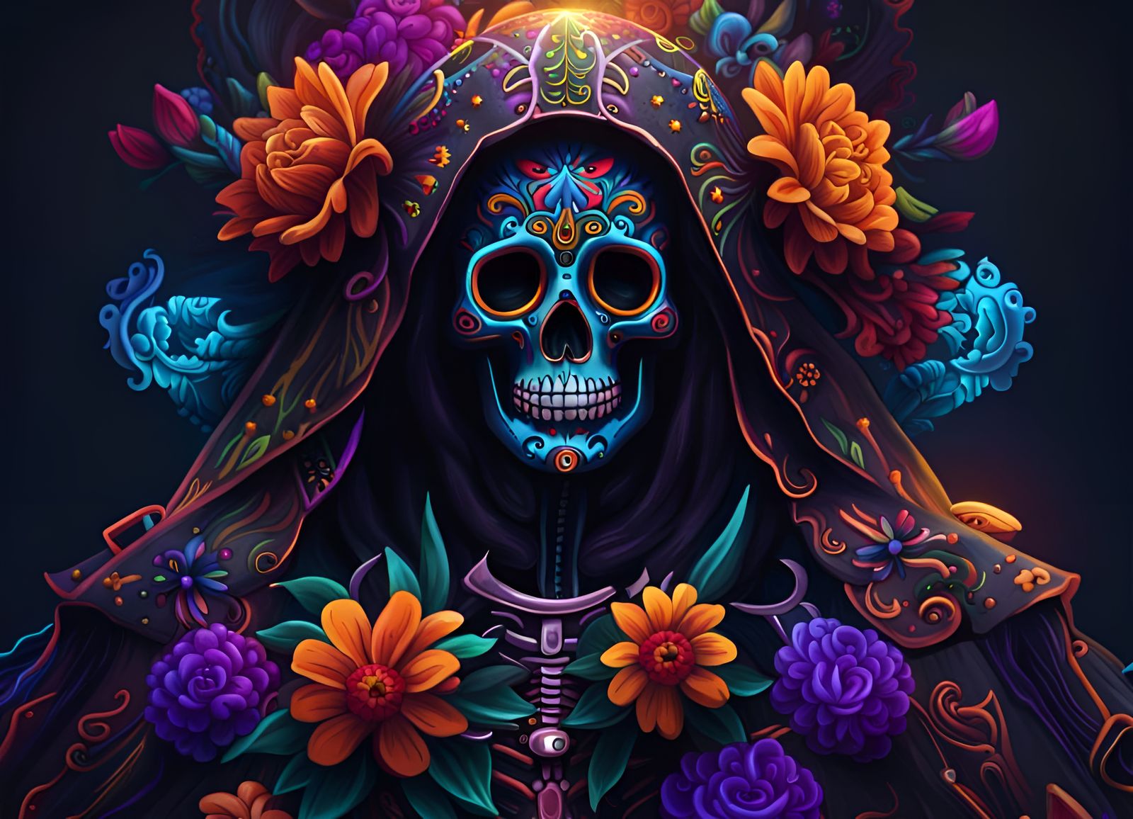 Futuristic Day of the Dead Mecha Grim Reaper