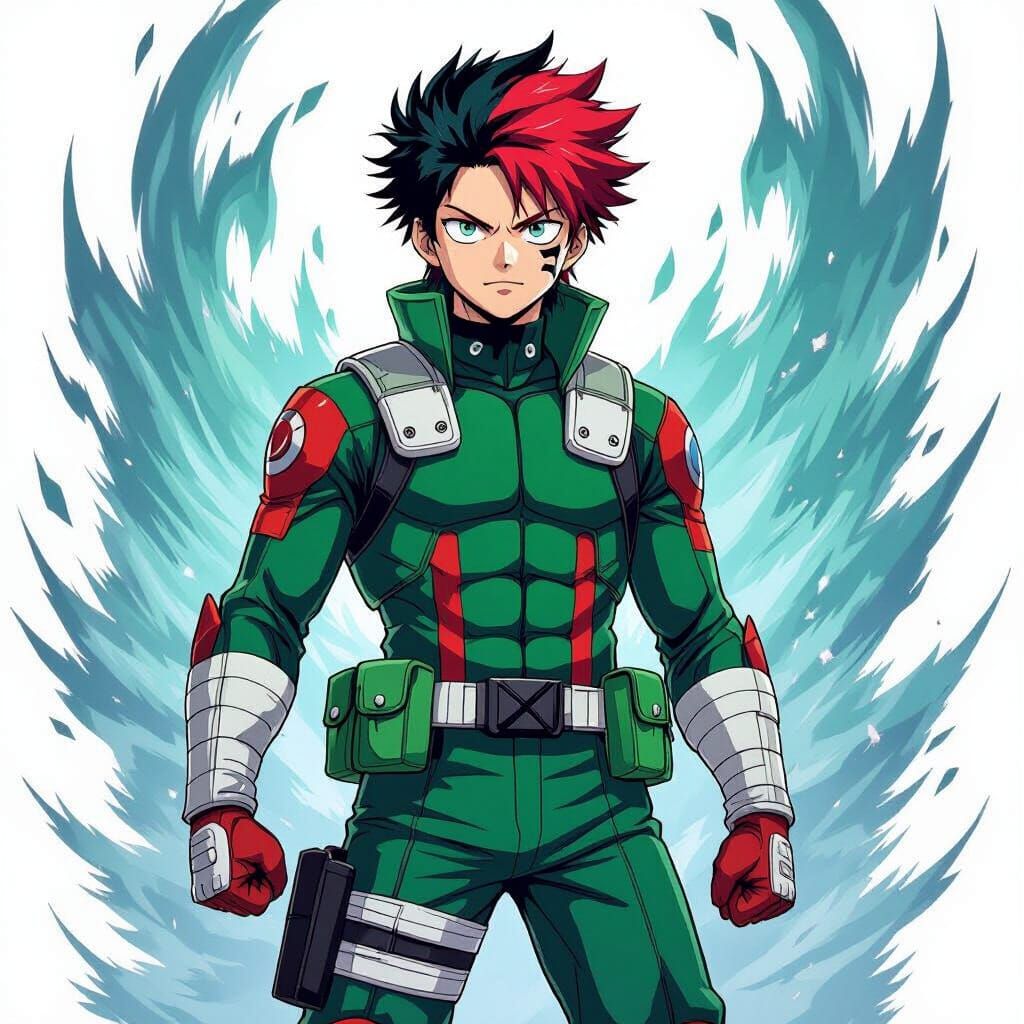 Heroic Todoroki in Vibrant Comic Art Style