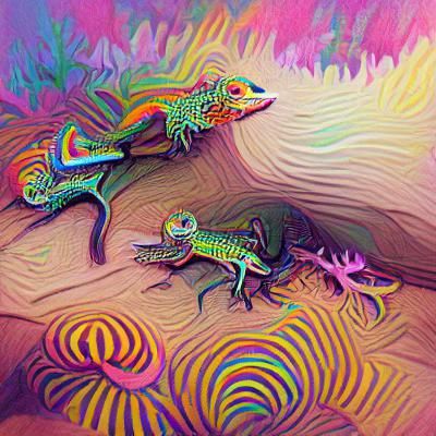 Psychedelic Lizard in Vibrant Colors